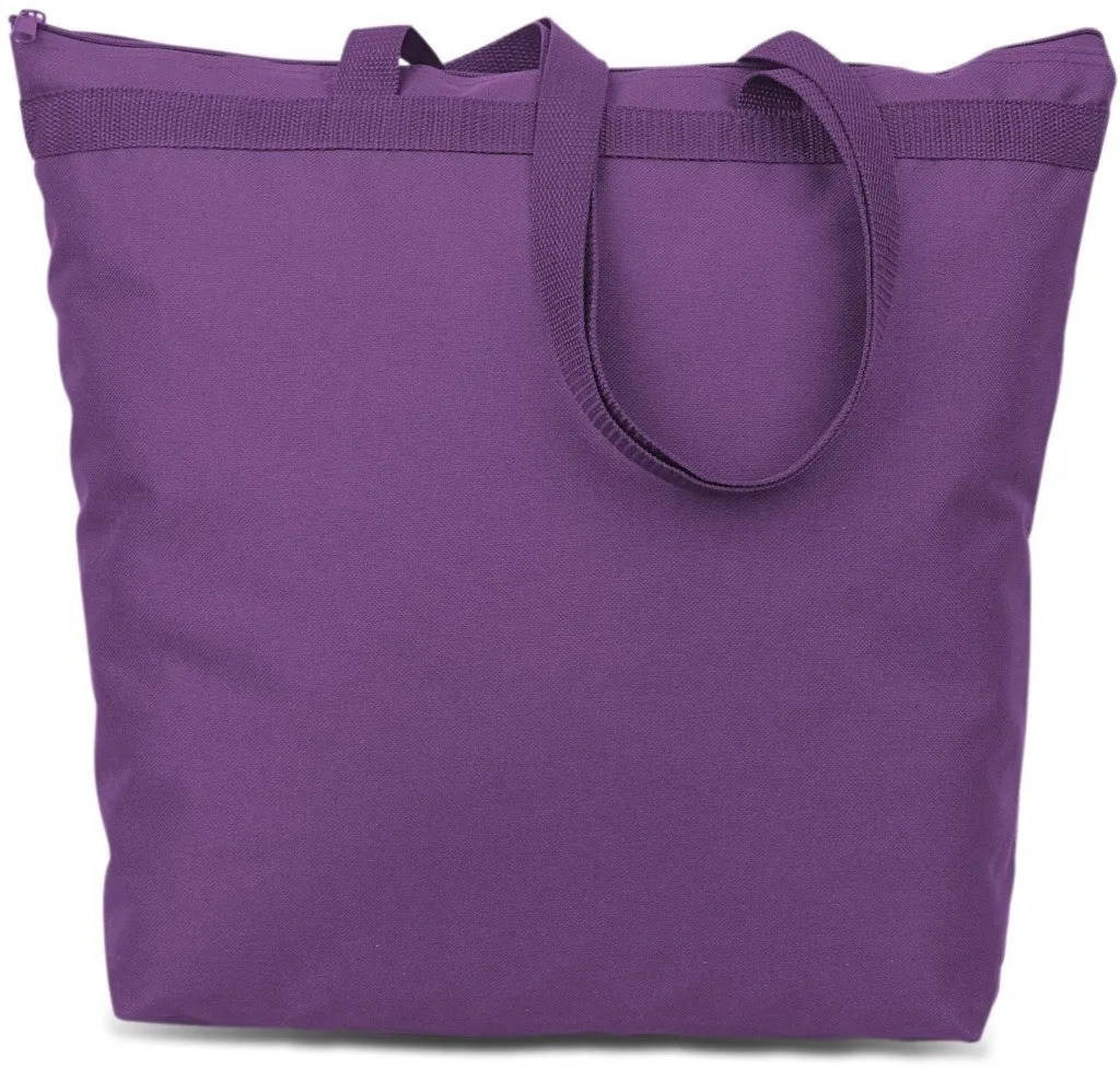 600 denier polyester large tote - purple Case of 48