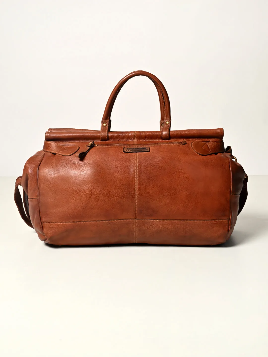 Art N Vintage Drifter: Real Leather Tan Duffle Bag