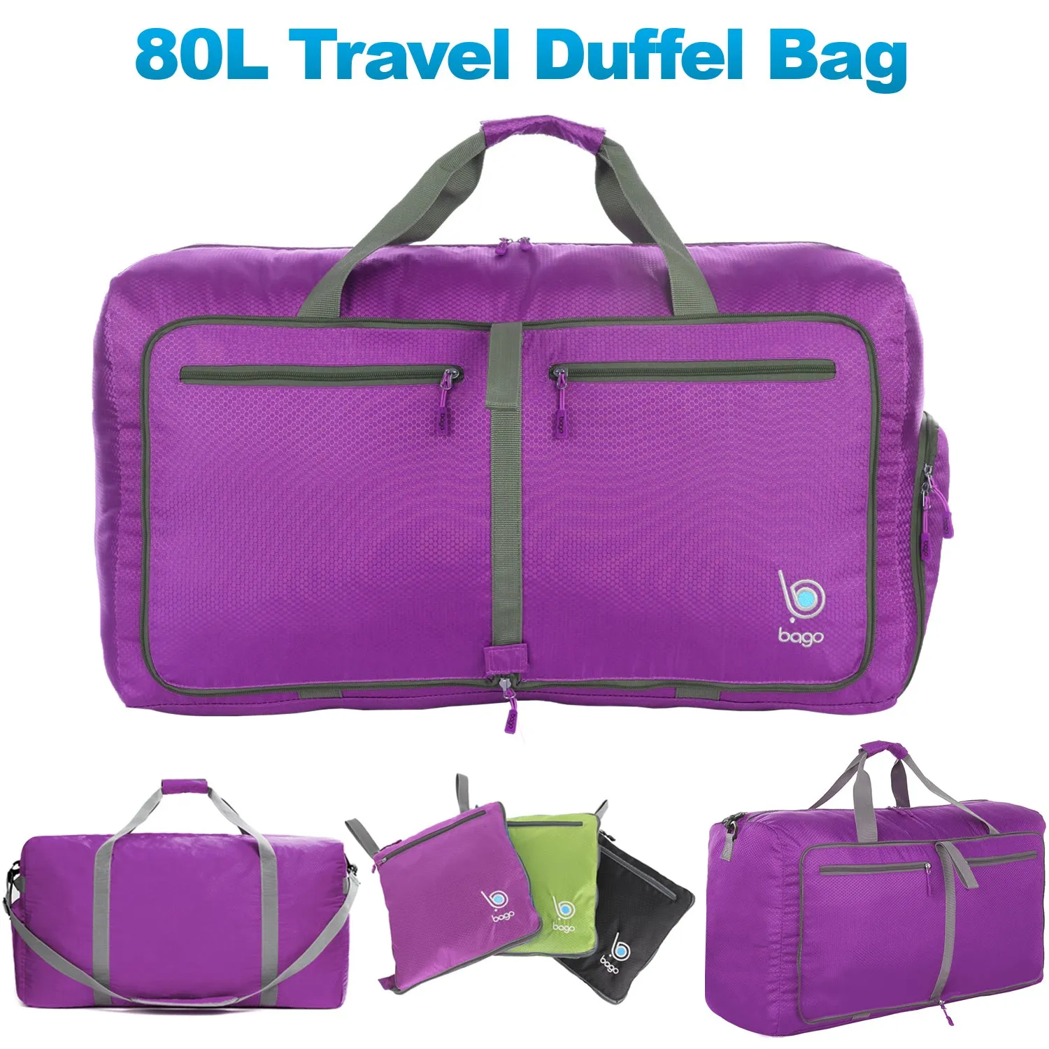 Bago 80L Duffle Bag for Women & Men - 27" Travel Bag Large Foldable Duffel bag