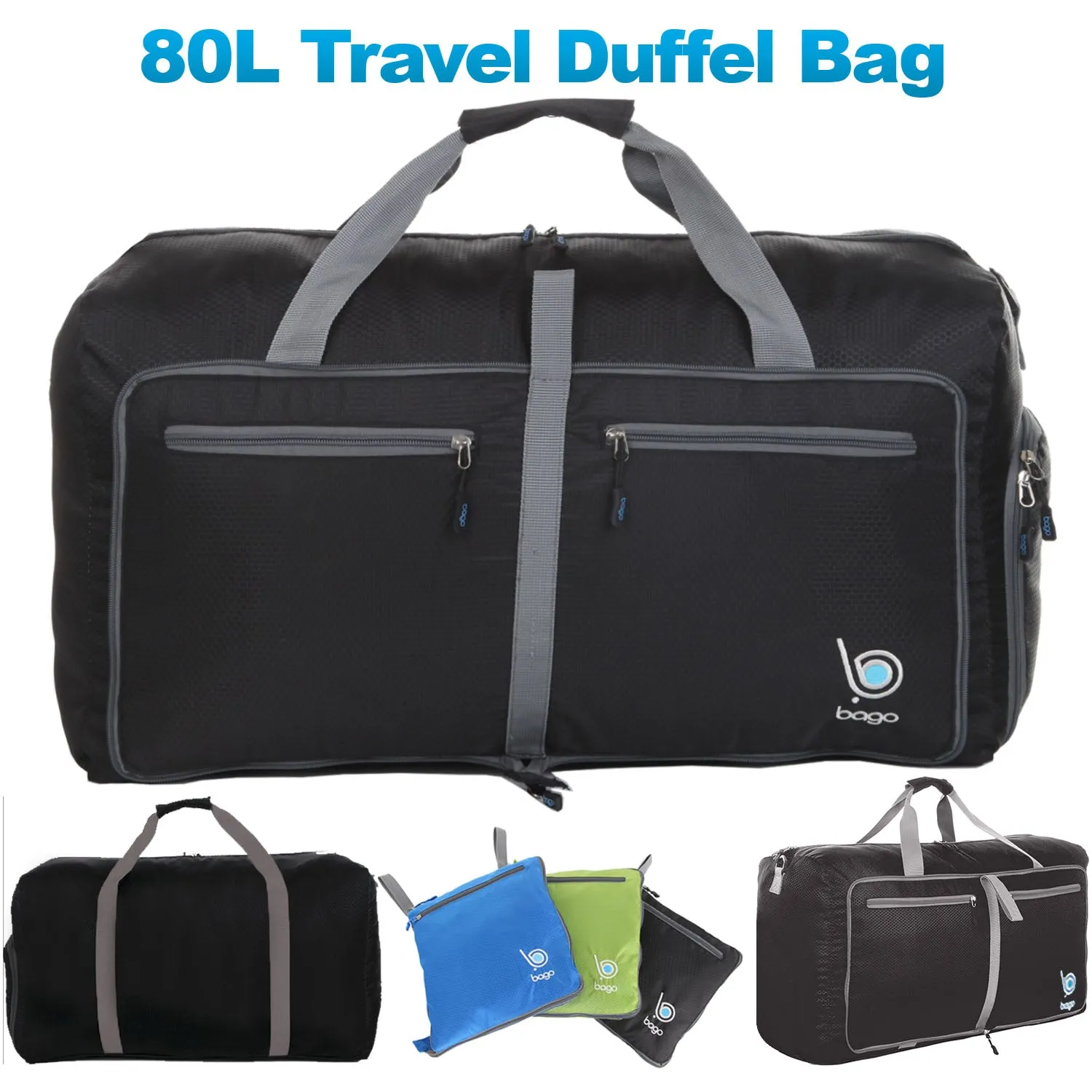 Bago 80L Duffle Bag for Women & Men - 27" Travel Bag Large Foldable Duffel bag