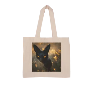 Black and Orange Kitty Cat Large Organic Tote Bag