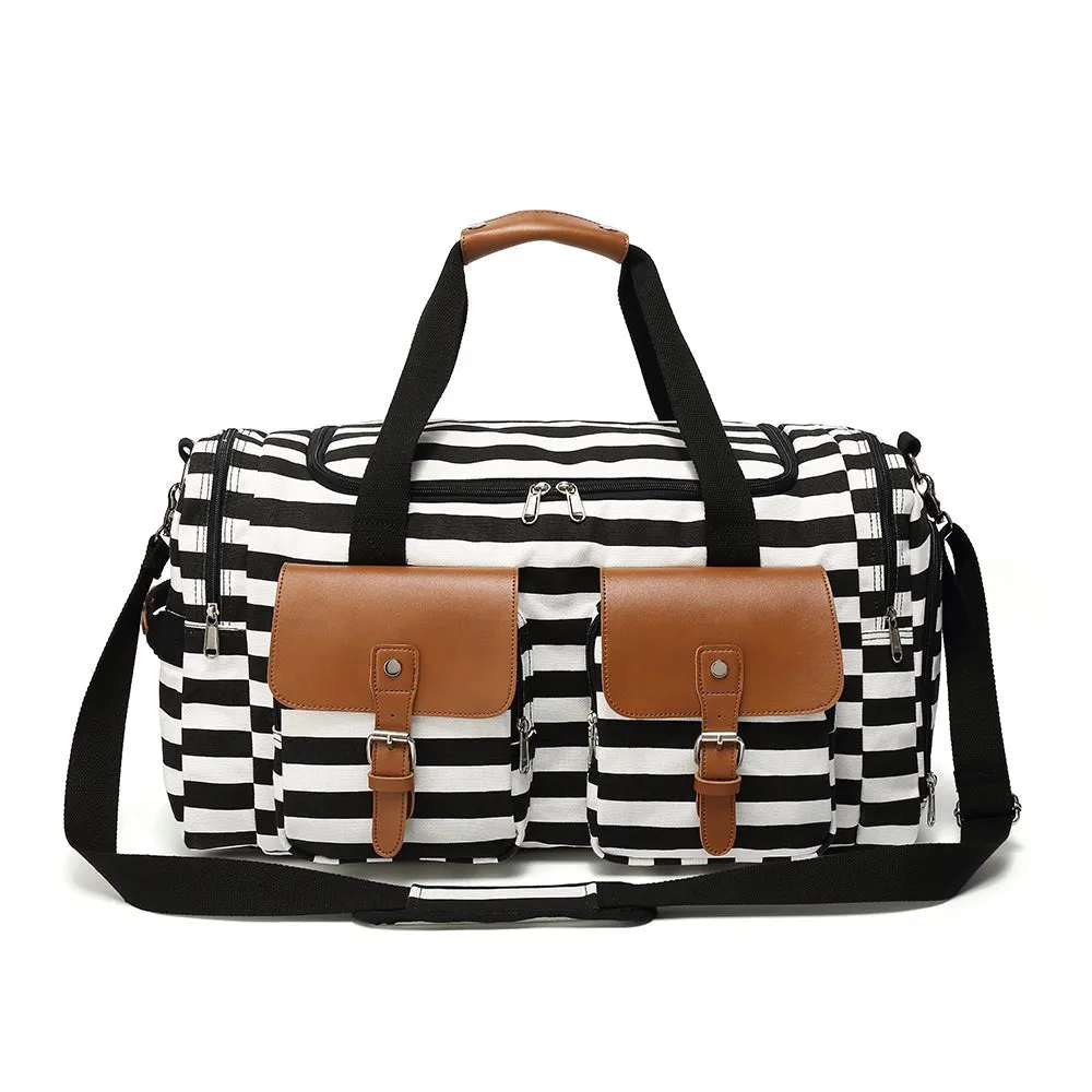 Black And White Duffle Large Tote Bags For Travel