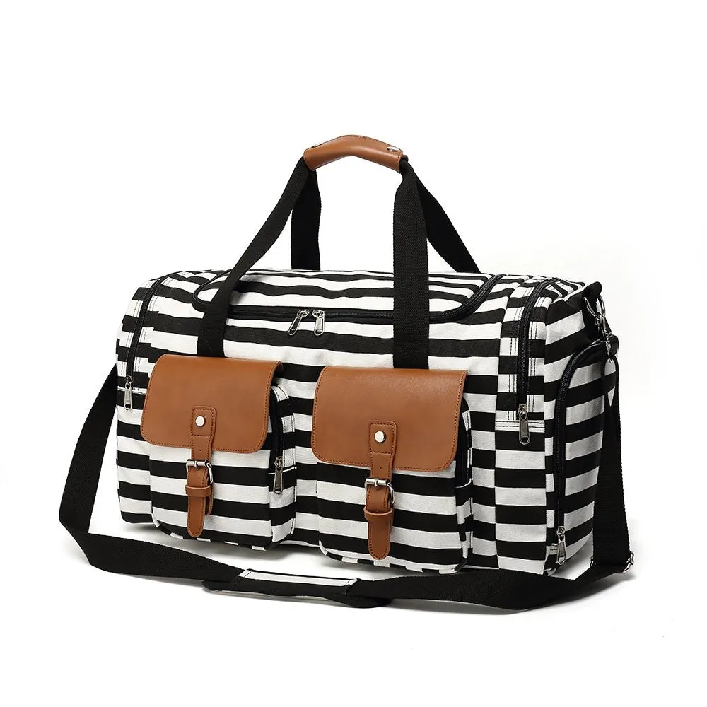 Black And White Duffle Large Tote Bags For Travel