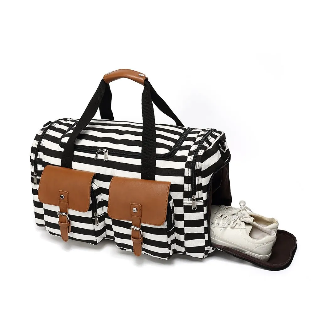 Black And White Duffle Large Tote Bags For Travel