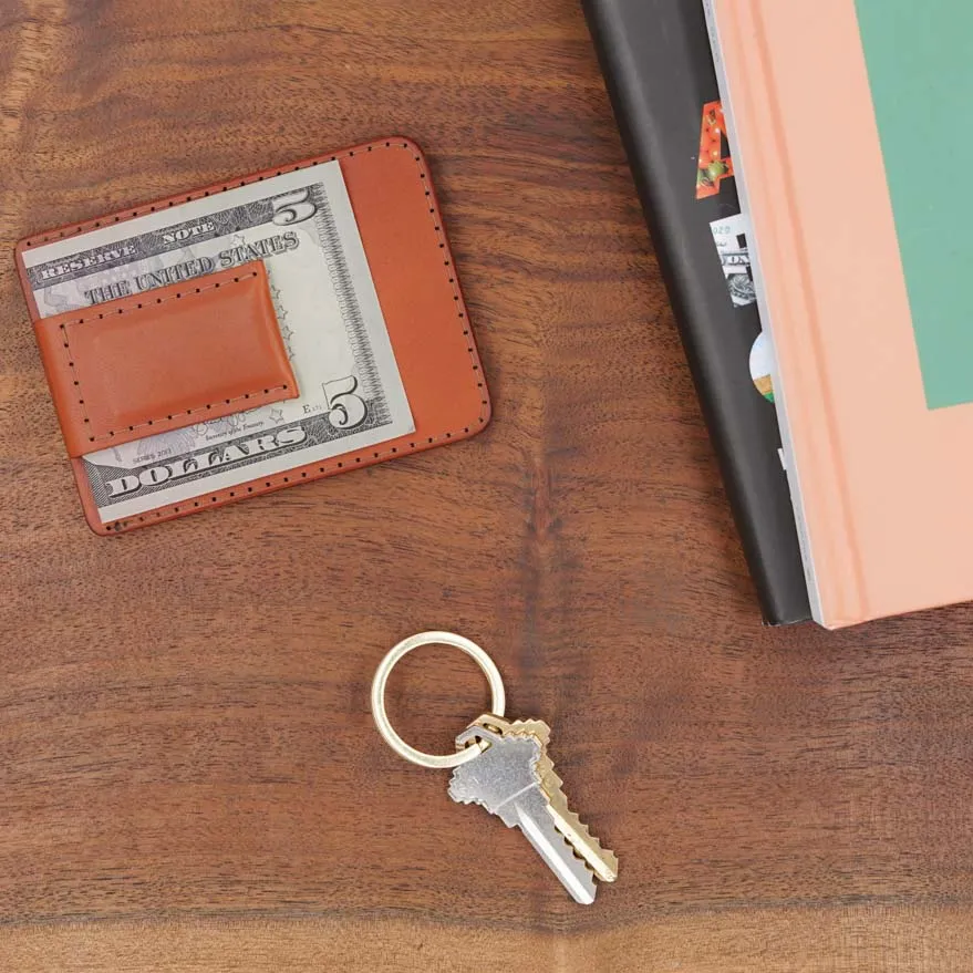 Brown Leather Money Clip Wallet