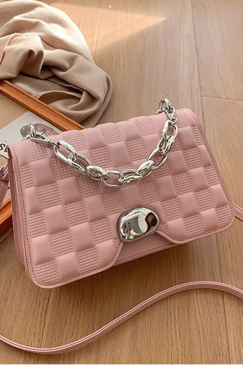 CASUAL EMBOSSED SMALL SQUARE BAG