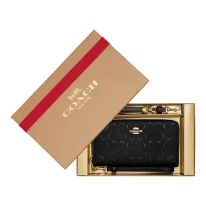 Coach Outlet Boxed Long Zip Wallet, Gold/Black