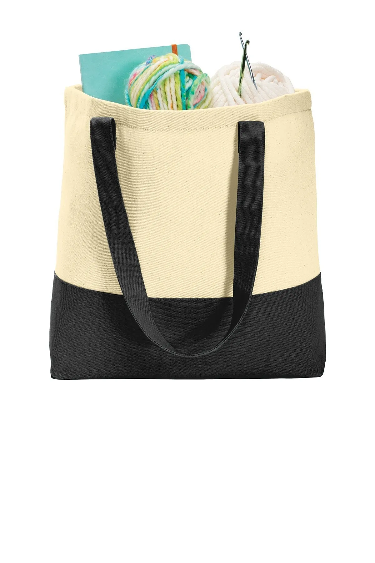 Colorblock Cotton Canvas Tote Bag