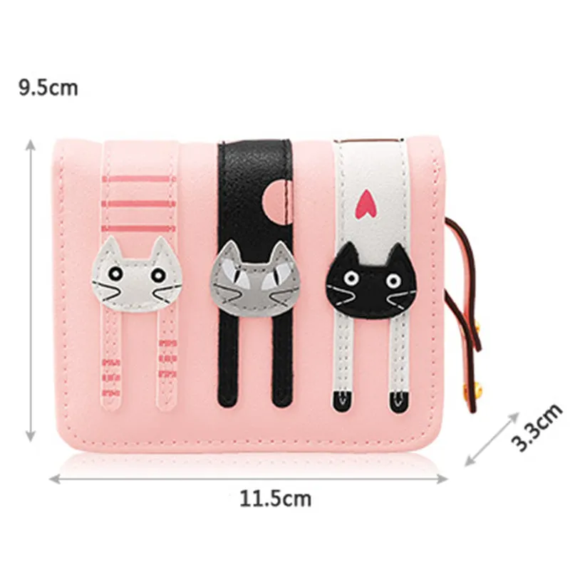 Cute PU Leather Hasp Cartoon Cat Purse