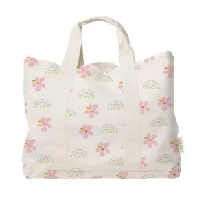 *Hibiscus and Rainbows Boat Tote, Large