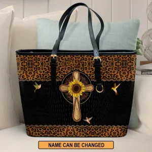 In God Whose Word I Praise Personalized Pu Leather Tote Bag For Women - Mom Gifts For Mothers Day