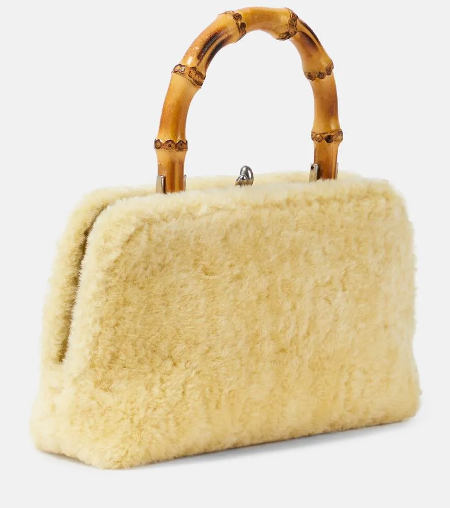 Jil Sander Goji Small Sheepskin Tote Bag, Yellow