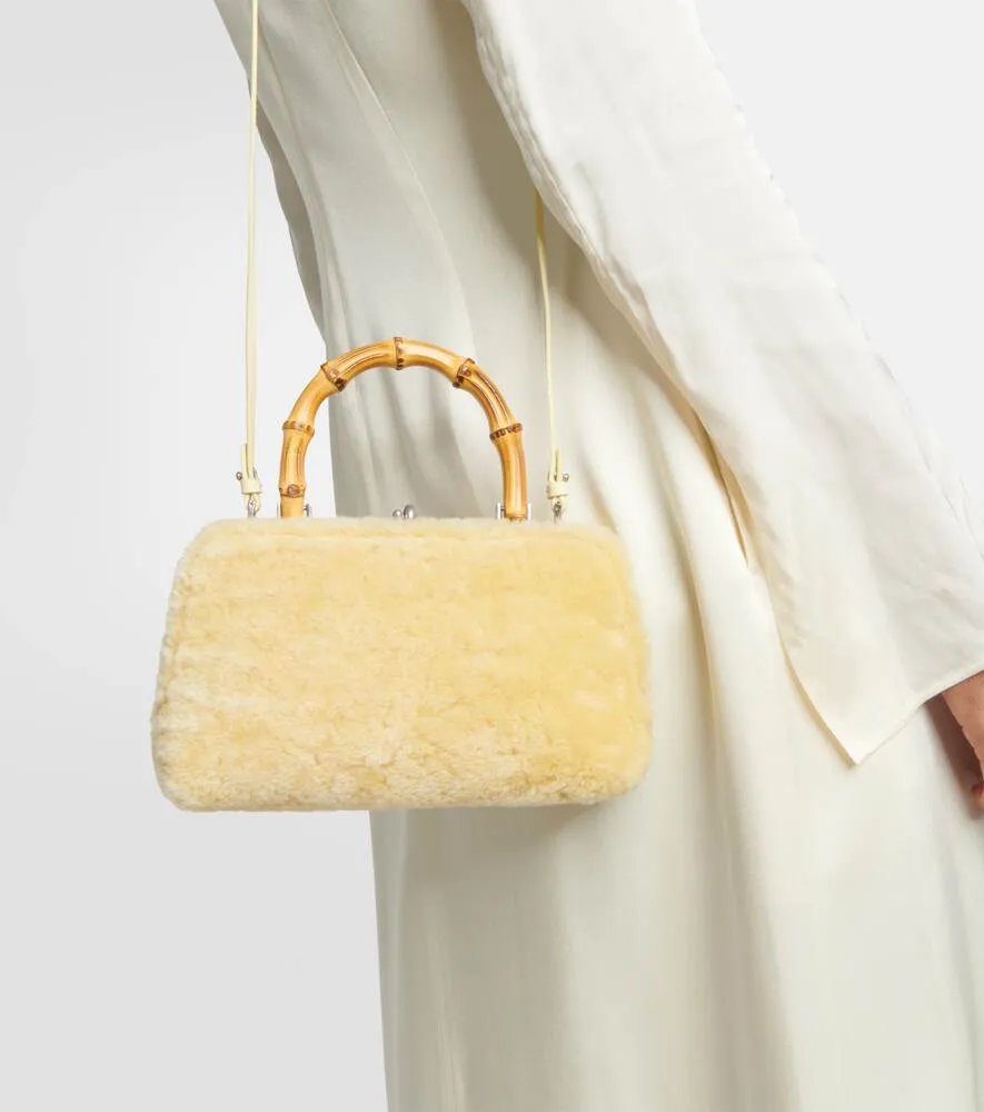 Jil Sander Goji Small Sheepskin Tote Bag, Yellow