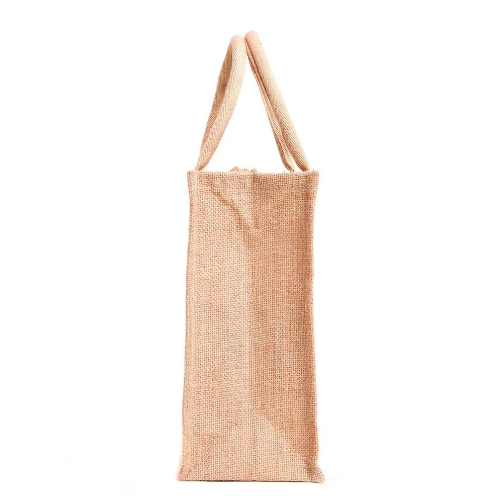 Jute Bags for Lunch Box with Zip | Jute Tote Bag | Jute Tiffin Bags | Multicoloured Jute Bag | Jute Carry Multiuse Bag Size: 36 cm x 30 cm