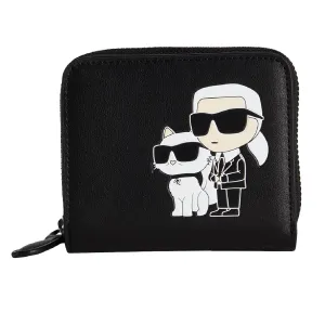 Karl Lagerfeld K/ikonik 2.0 Leather Sm Zipwlt Wallet, black