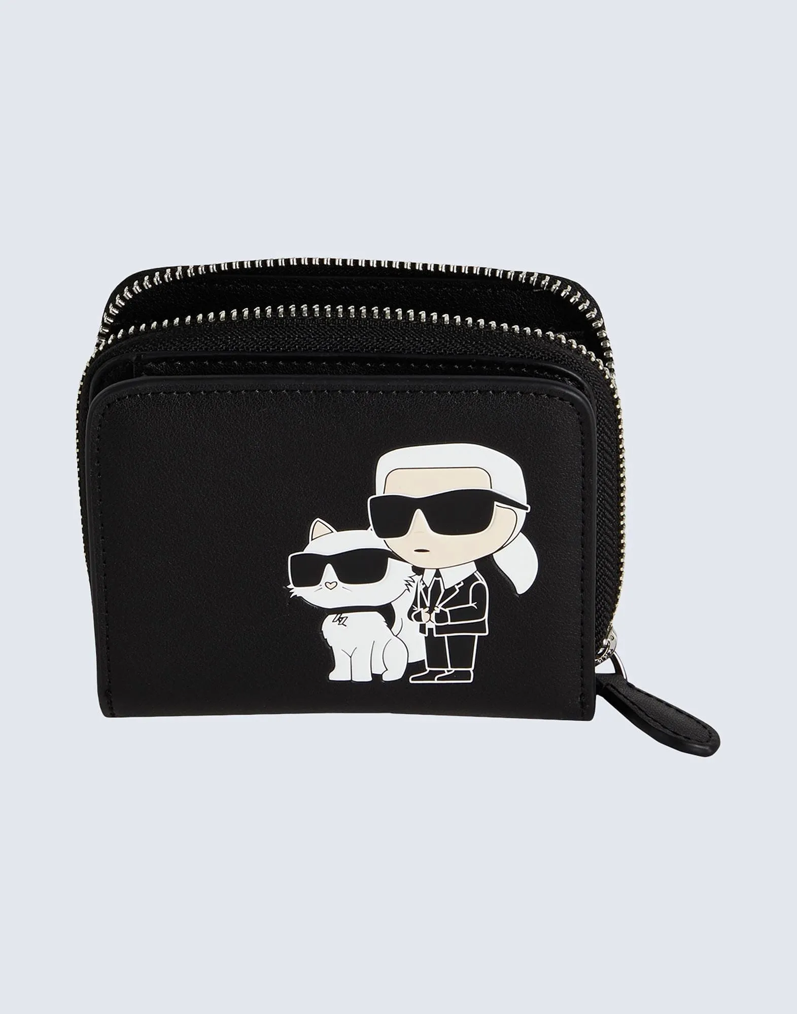 Karl Lagerfeld K/ikonik 2.0 Leather Sm Zipwlt Wallet, black