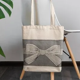 Knot White - 100% Cotton Canvas Eco-Friendly Tote Bag with Zip