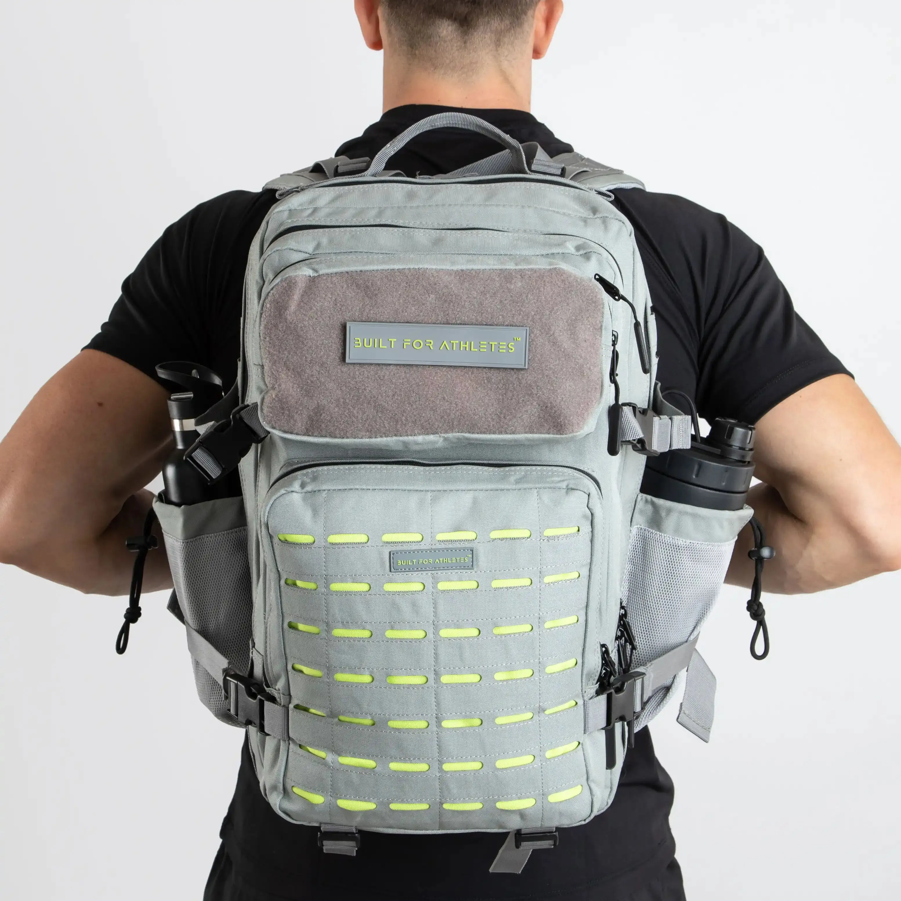 Large Grey & Lime Gym Backpack