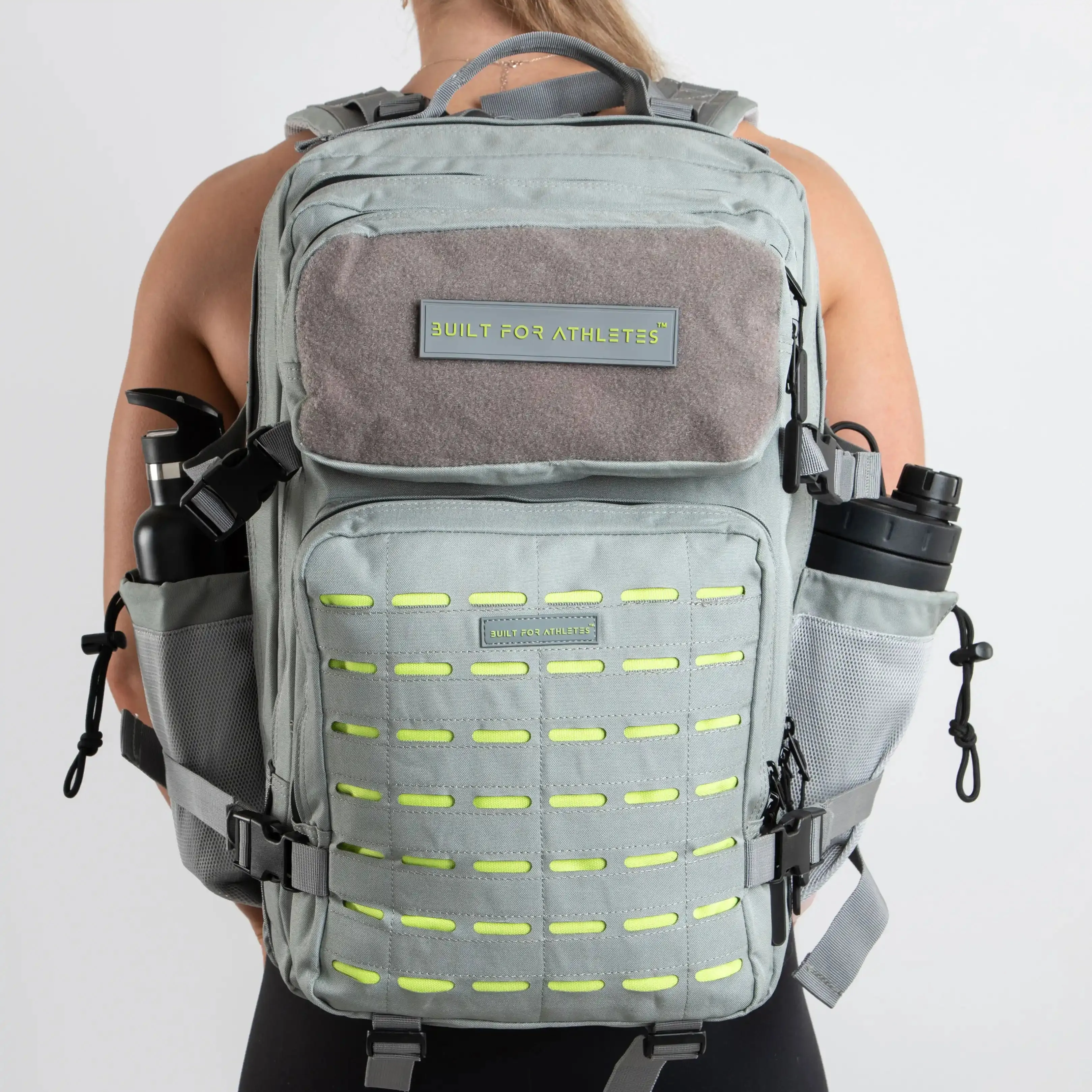 Large Grey & Lime Gym Backpack