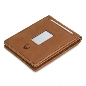 Leather Wallets For Men With Coin Pocket - Minimalist Billfold Wallets For Front