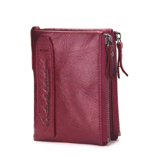 Men's Genuine Leather Zipper Wallet