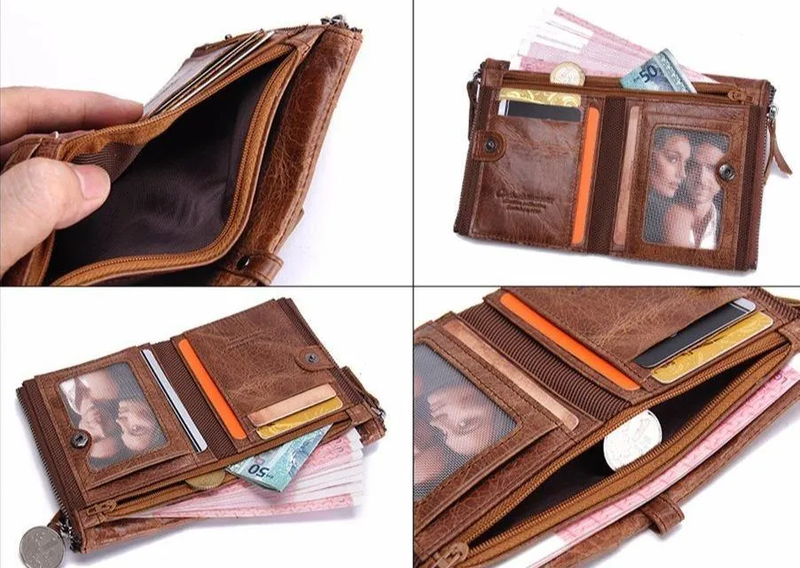 Men's Genuine Leather Zipper Wallet