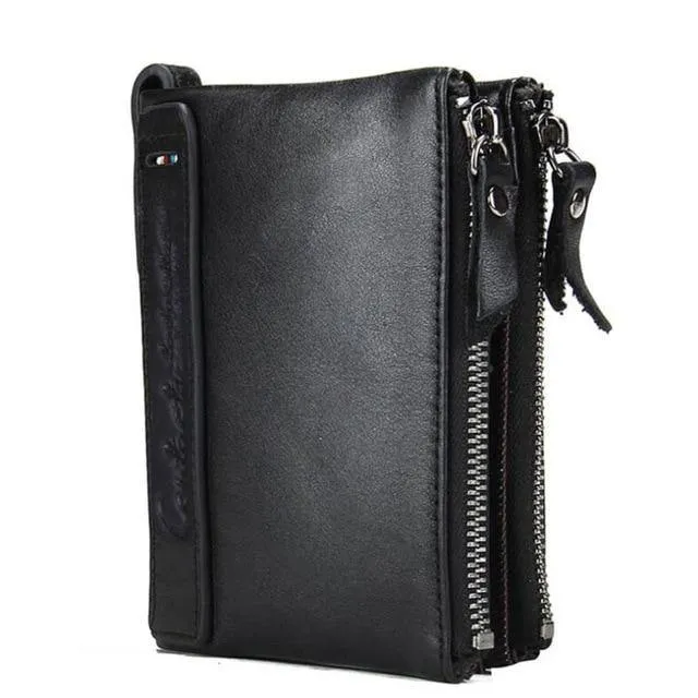 Men's Genuine Leather Zipper Wallet