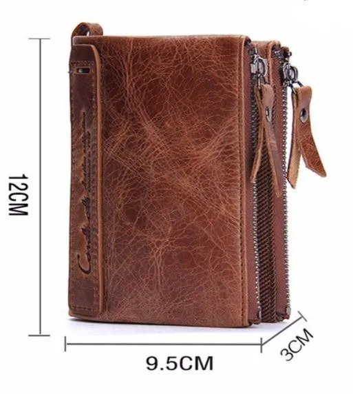 Men's Genuine Leather Zipper Wallet