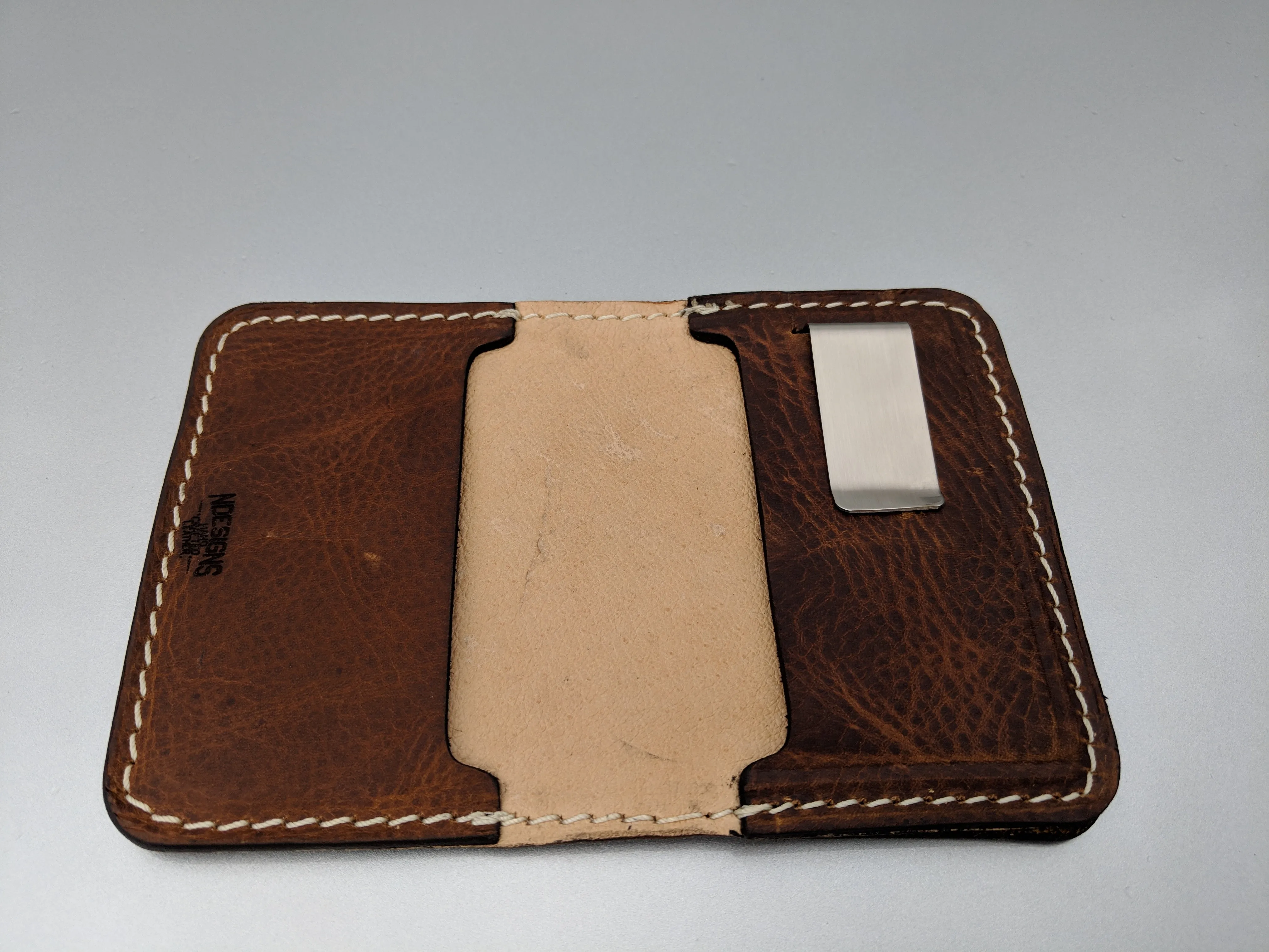 Men's Handmade Hook It Genuine Leather Bifold Wallet