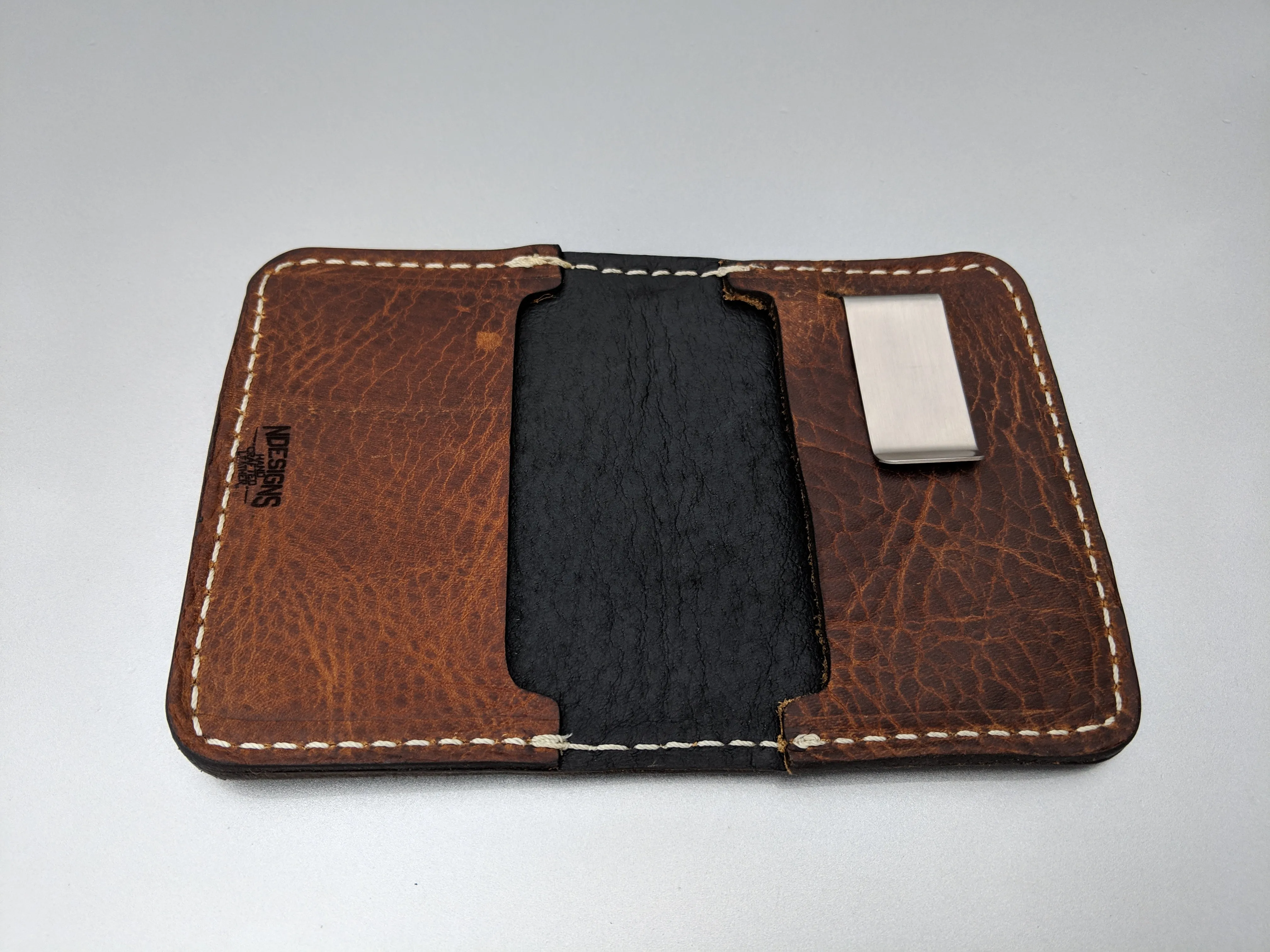 Men's Handmade Hook It Genuine Leather Bifold Wallet