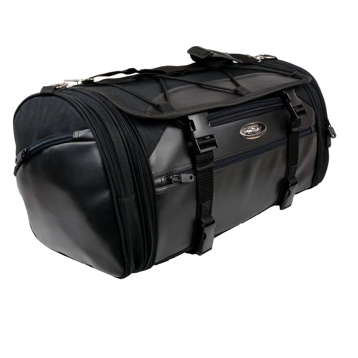 Milwaukee Leather SH694 Large Black Textile and PVC Duffel Style