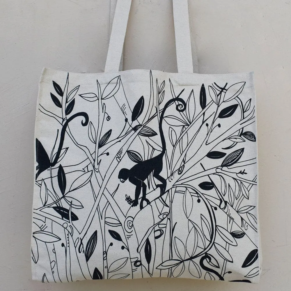 Monkey Canvas Tote