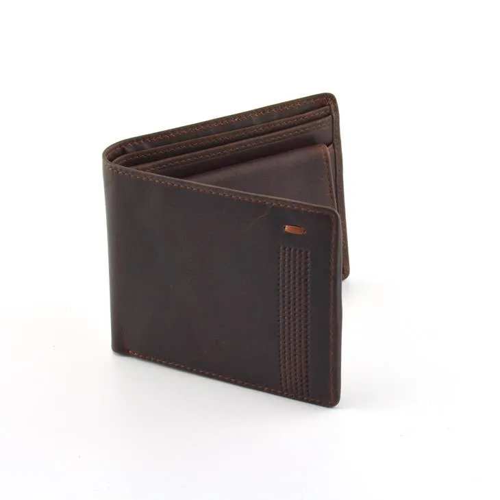 Nathan Men's Vintage Leather Wallet Brown