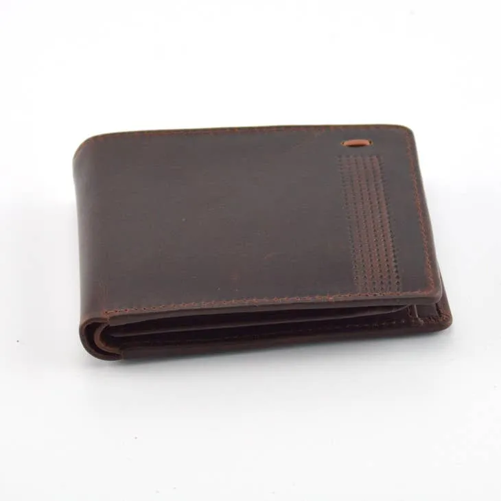 Nathan Men's Vintage Leather Wallet Brown