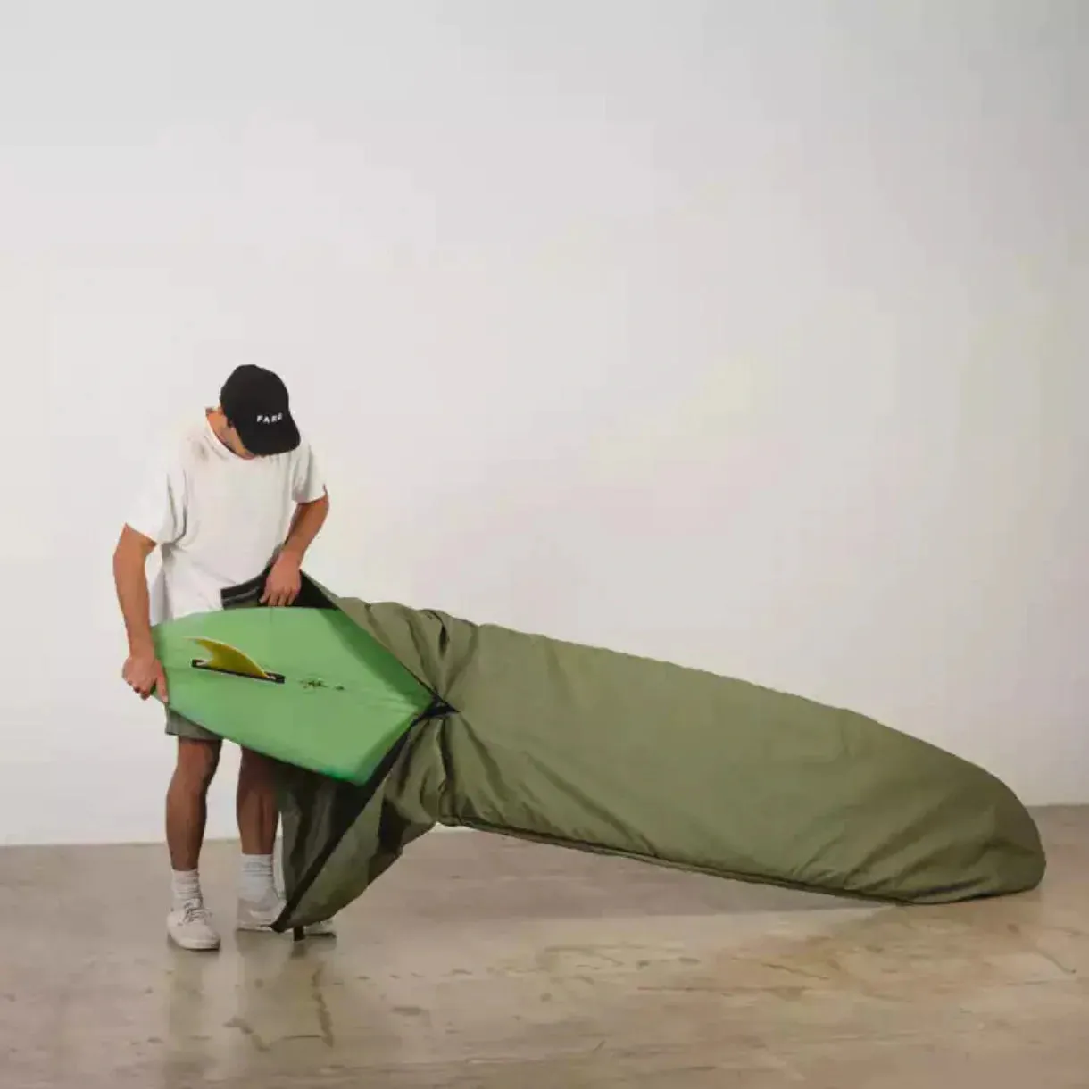 Olive Drab Canvas Surfboard Bag