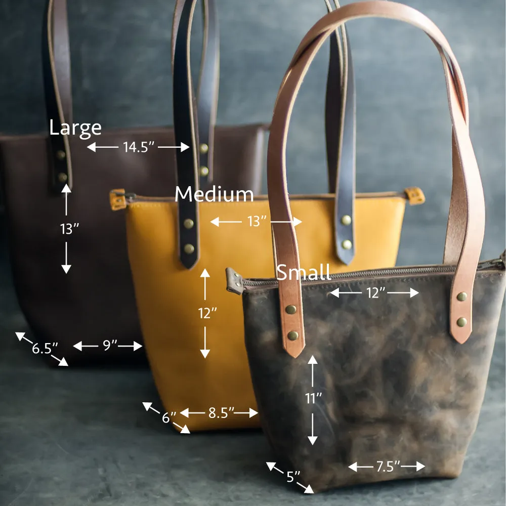 Personalized Leather Tote Bag - Classic (No Closure)