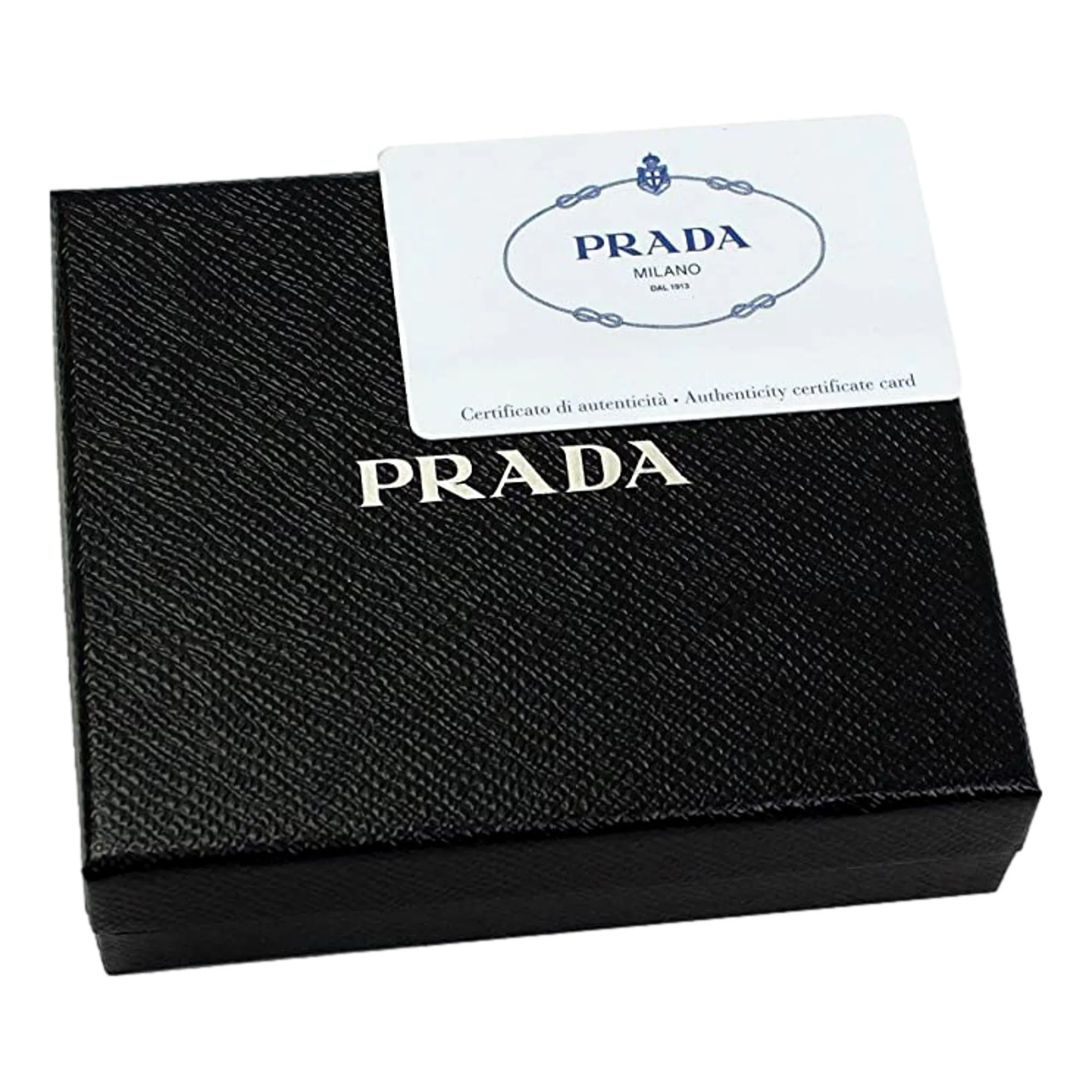 Prada Men's Baltico Blue Leather Logo Plaque Bifold Wallet