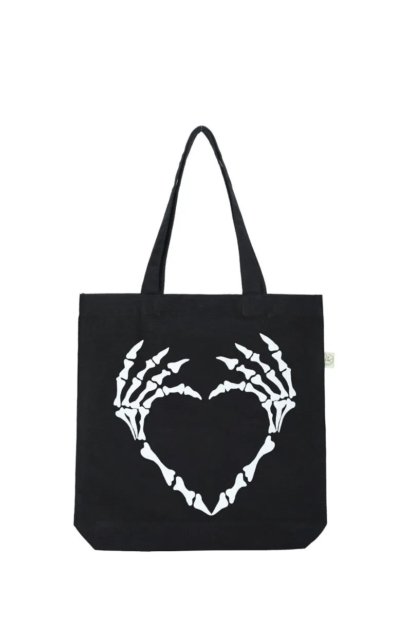 Premium Cotton Canvas Tote Bag- Bone Black