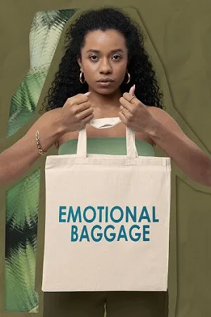 Premium Cotton Canvas Tote Bag- Emotional Baggage White