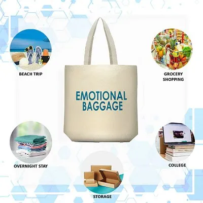 Premium Cotton Canvas Tote Bag- Emotional Baggage White