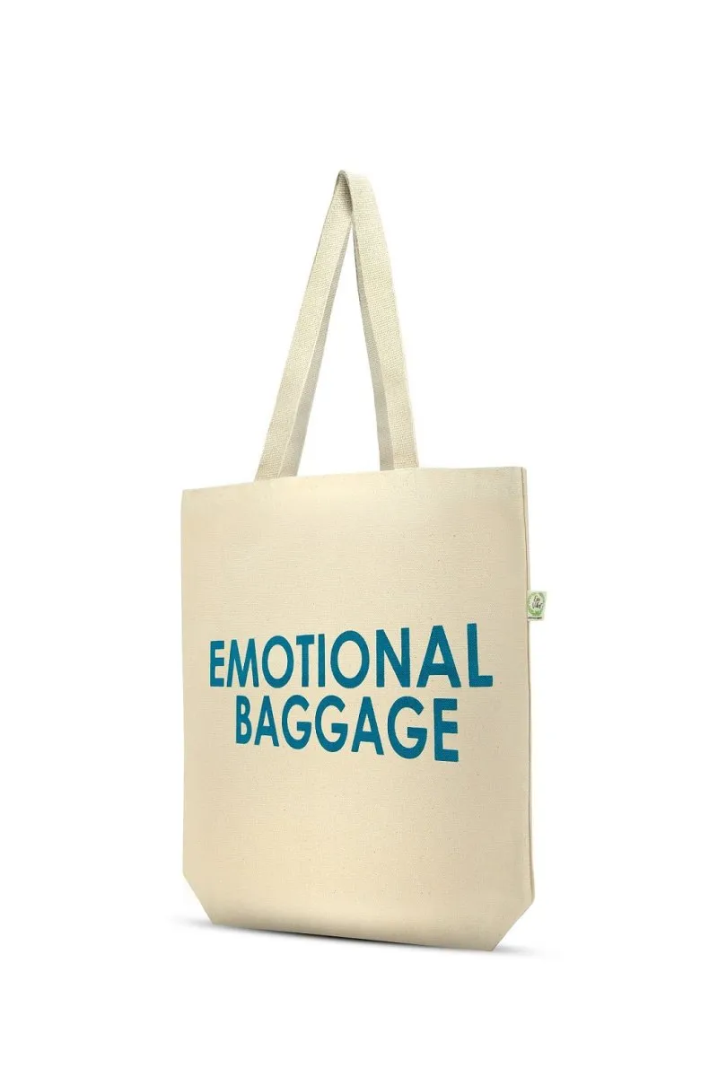 Premium Cotton Canvas Tote Bag- Emotional Baggage White