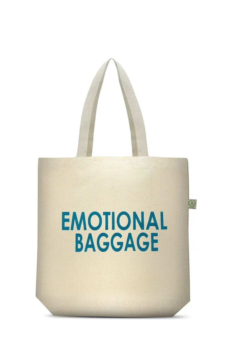 Premium Cotton Canvas Tote Bag- Emotional Baggage White