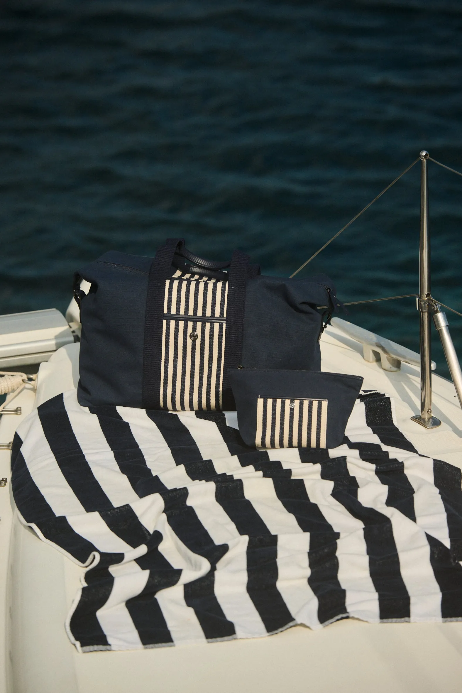 Riviera Canvas Travel Bag Striped