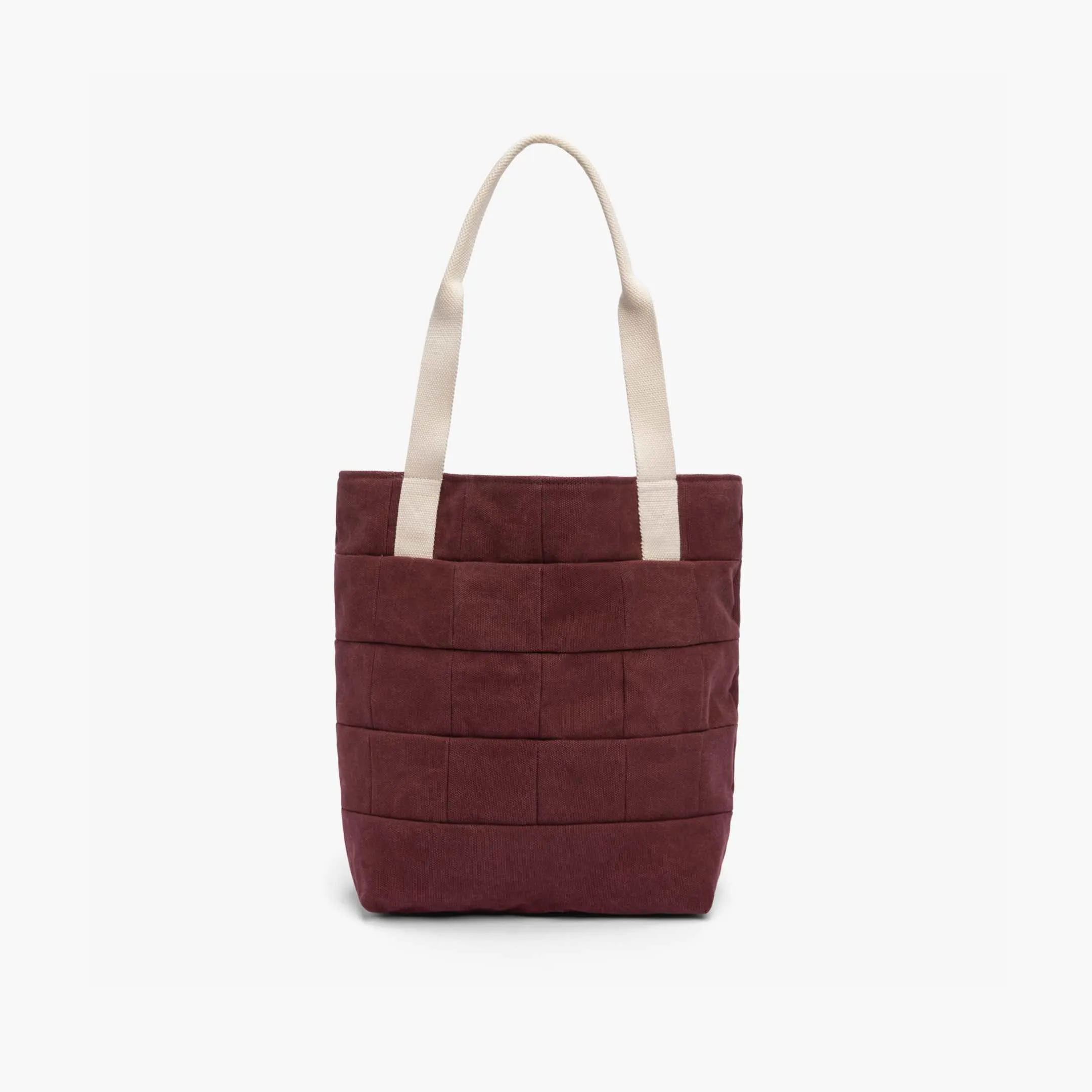 Rockwood Upcycled Patchwork Tote - Canvas - Burgundy / Grey