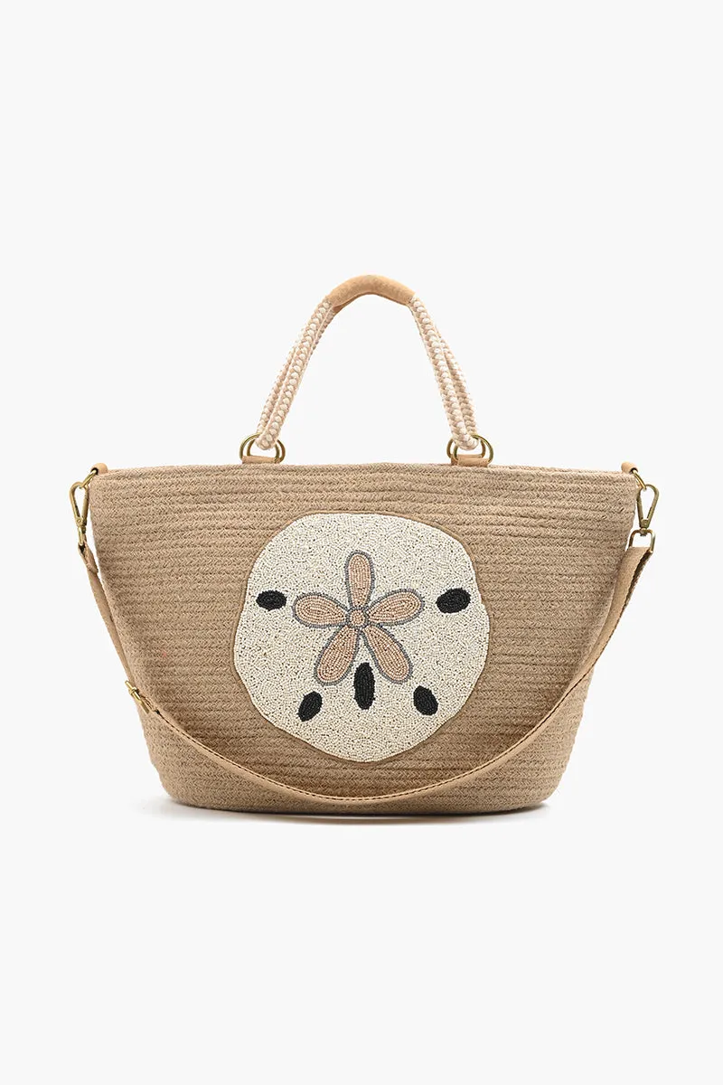 Savannah Embellished Large Jute Tote