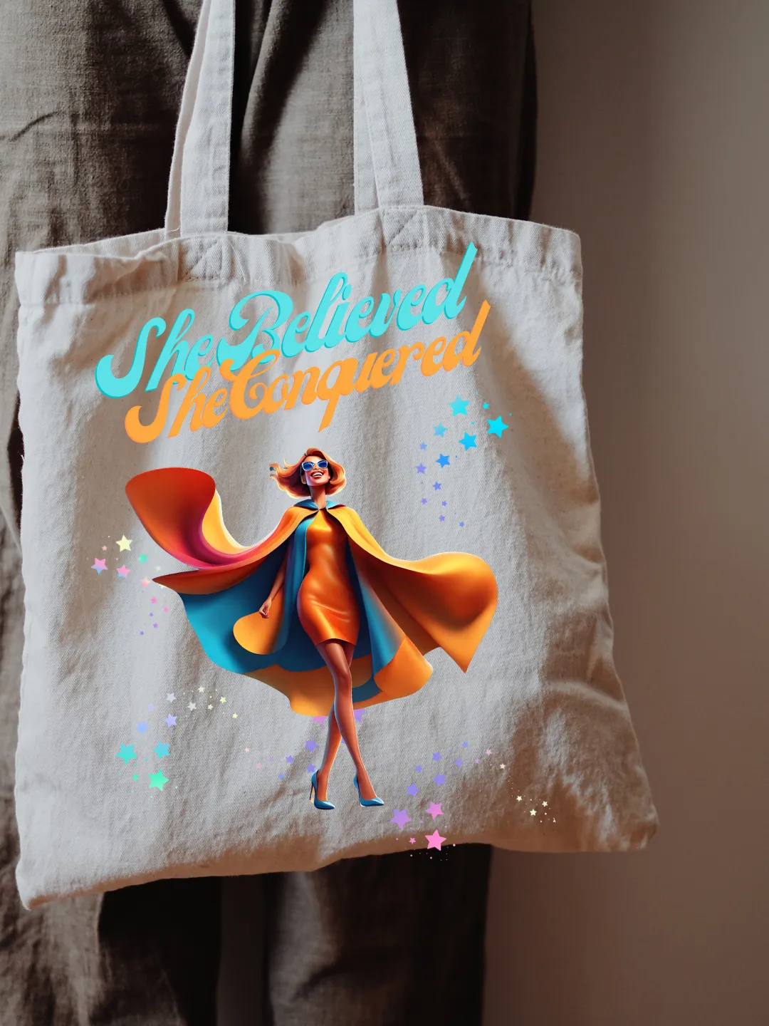 She Believed-  Canvas Reusable Bags