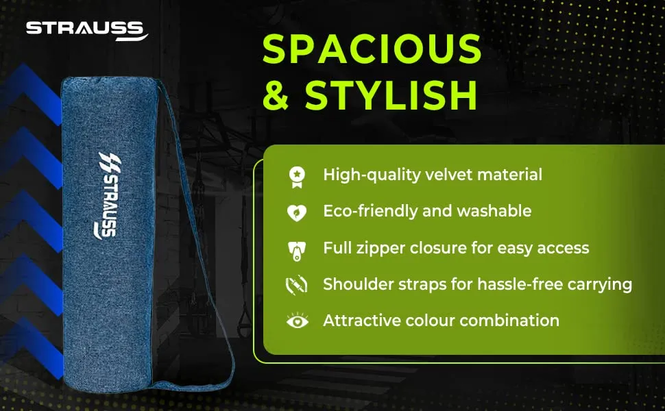 Strauss Jute Duffel Bag | Travel & Gym Bag | Eco-Friendly, Washable & Durable Bags for Men & Women | Fitness & Sports Accessories Holder | Suitable for Yoga,Workout,Pilates,Gym,Travelling(Blue)