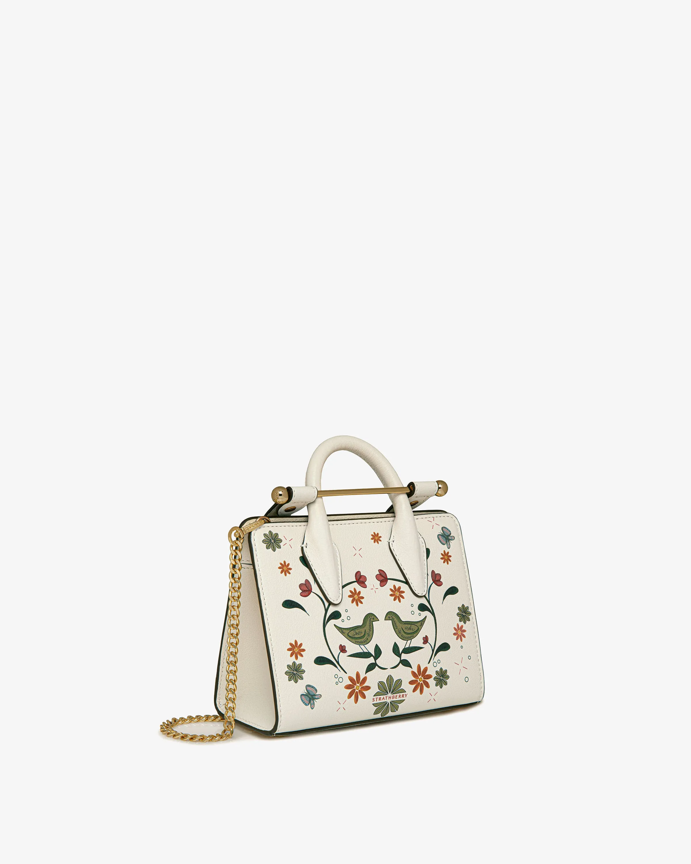 The Strathberry Nano Tote - Vanilla Bird Print