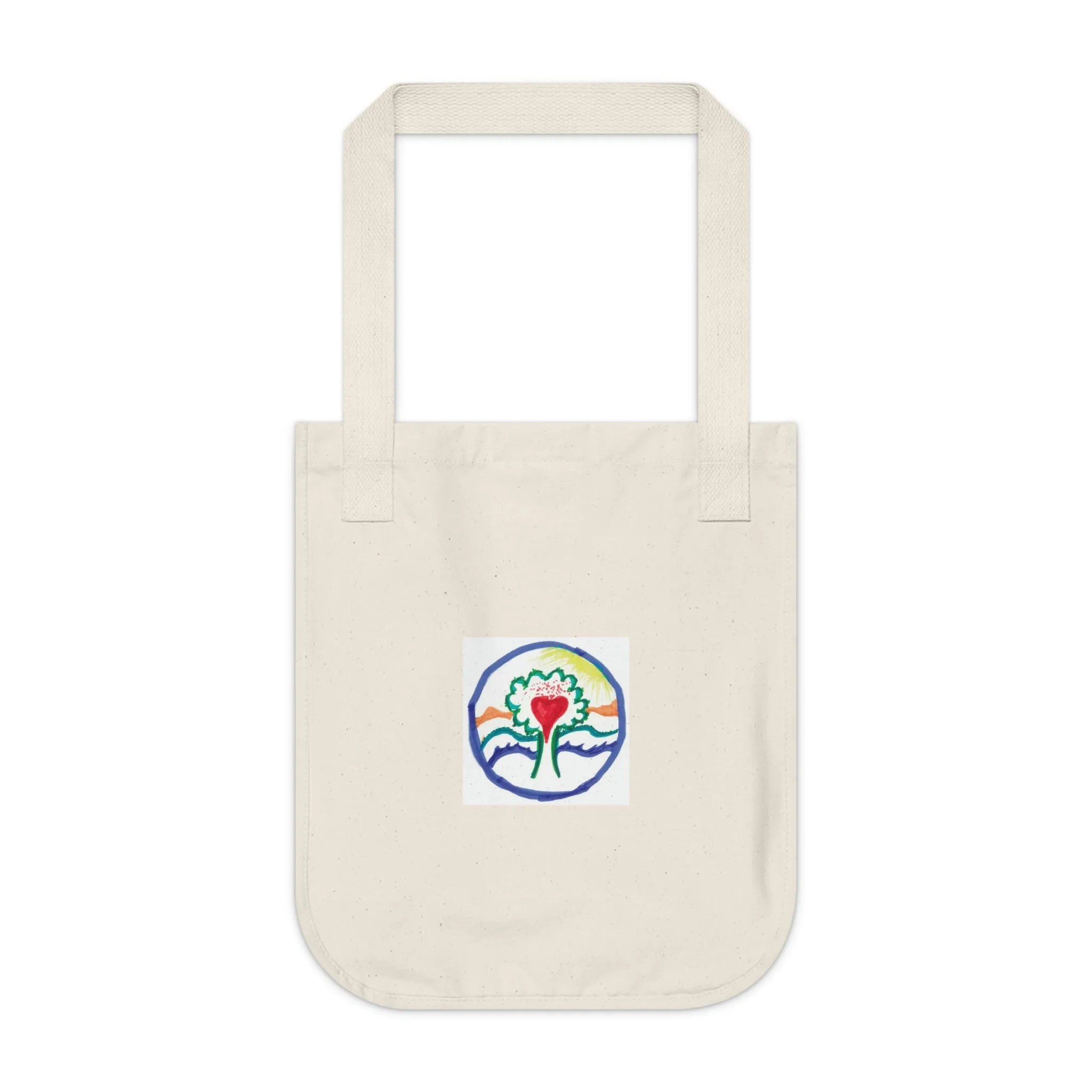 TREE OF LIFE SUNSHINE HEART ORGANIC CANVAS TOTE BAG