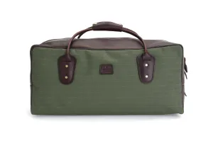 Weekender Travel Bag - Green Canvas with Chocolate Trim Leather